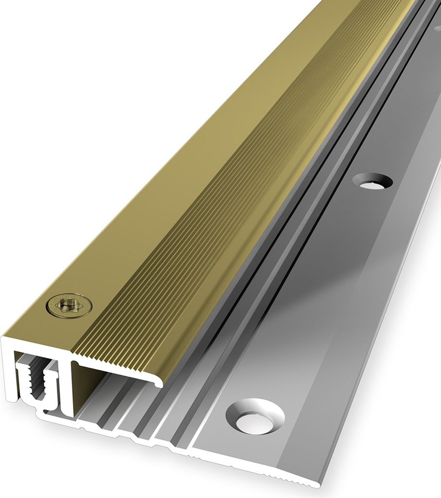 PROVISTON | Abschlussprofil | Parkettausgleich | Breite: 22 mm | Höhenausgleich: 6.5 - 16 mm | Länge: 900 mm | Aluminiumprofil | Gold | 1 Stück