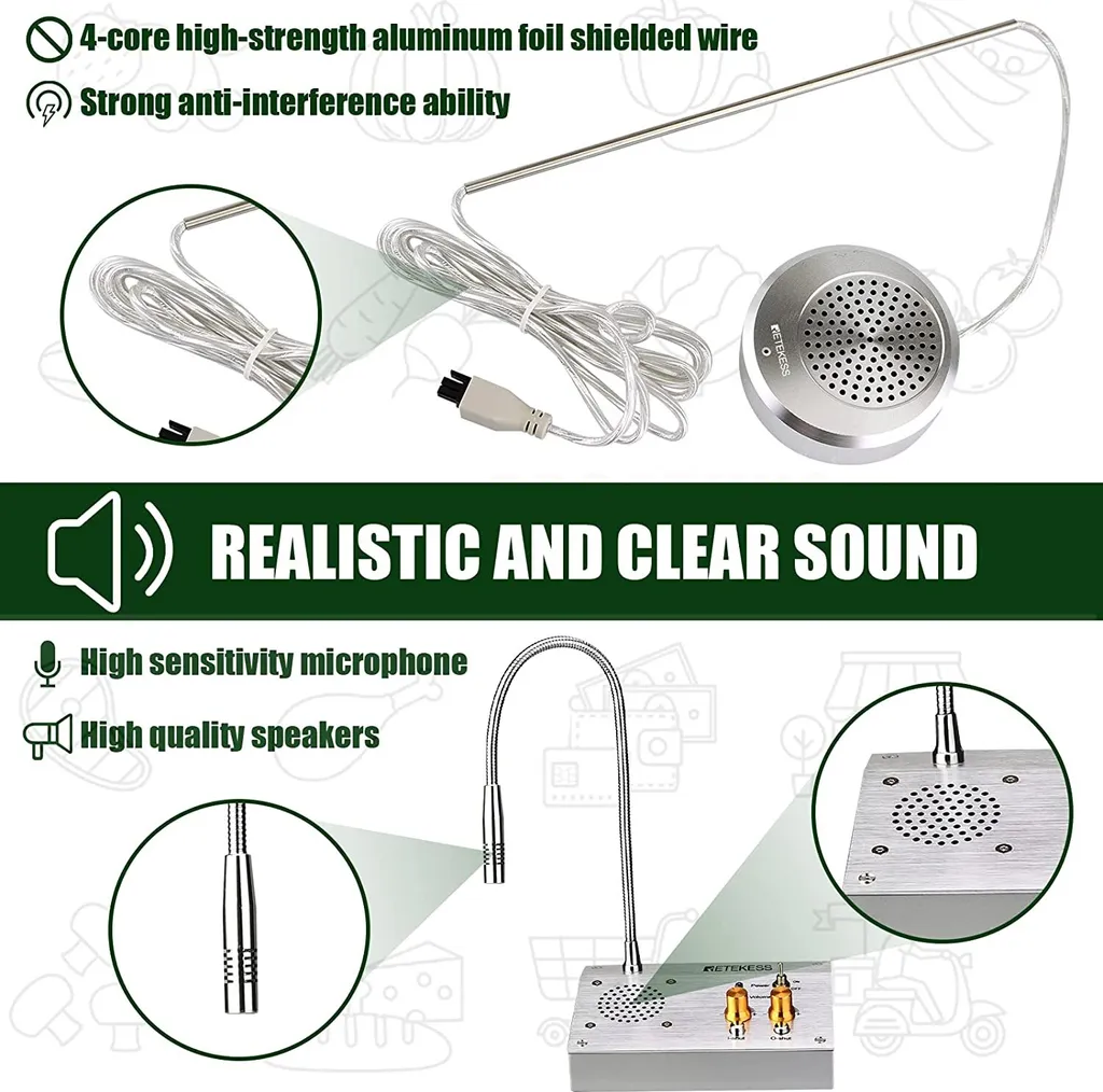 Système Intercom de Guichet 2W avec Microphone Col de Cygne Ajustable - 5