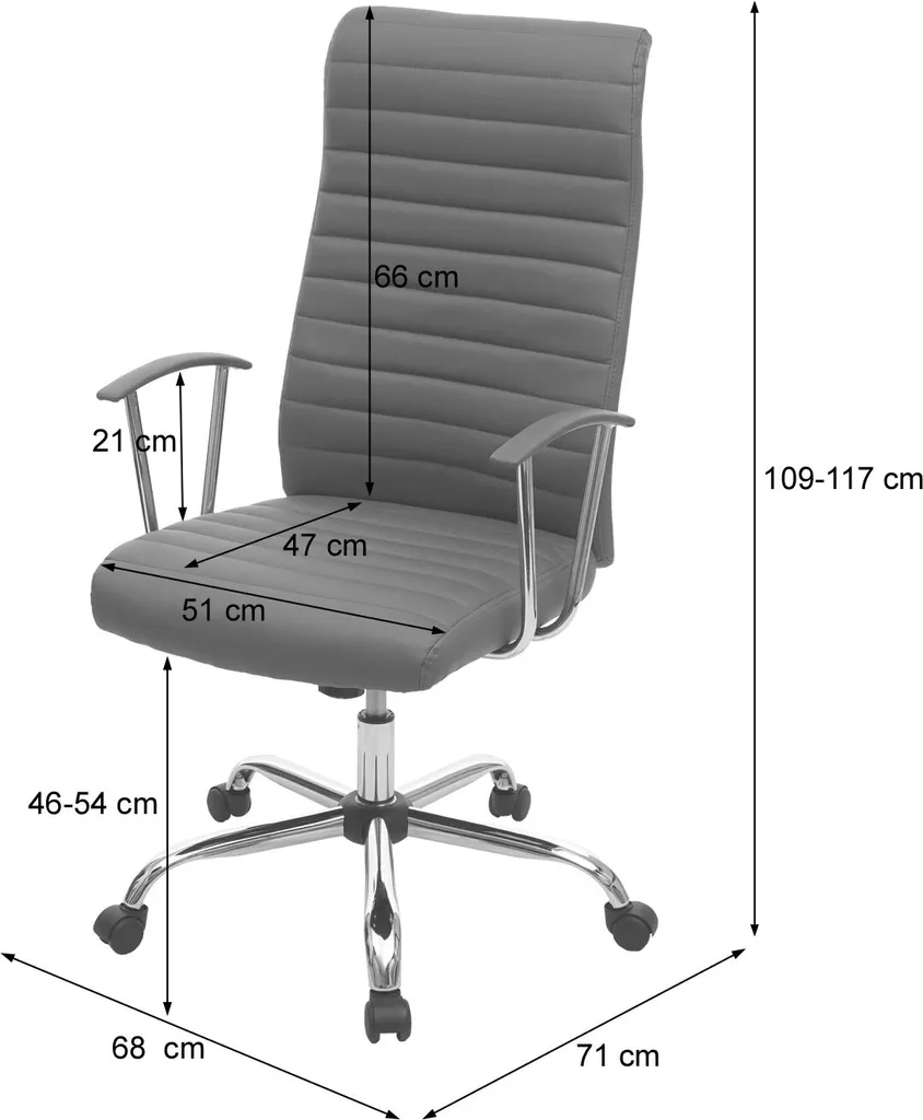 Chaise pivotante blanche Cagliari : Fauteuil de direction ergonomique - 7