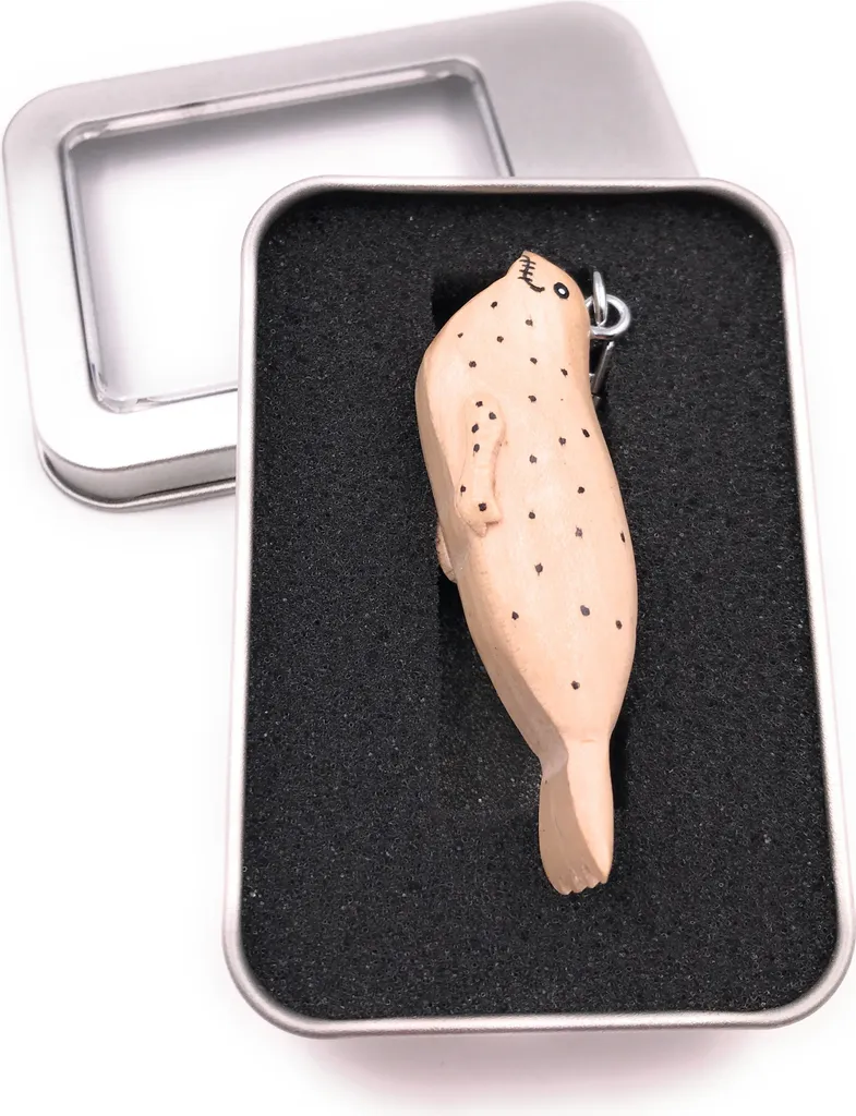 Portachiavi Spiaggia Foca Legno - Ciondolo Mare Accessorio Regalo