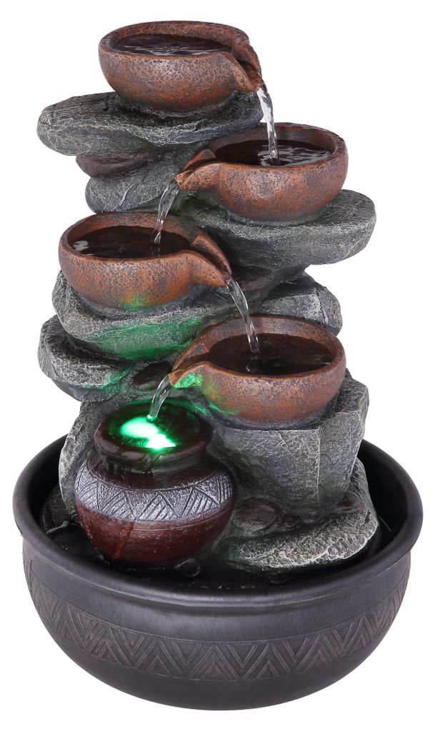 Globo Lighting Brunnen Kunststoff grau antik, RGB LED