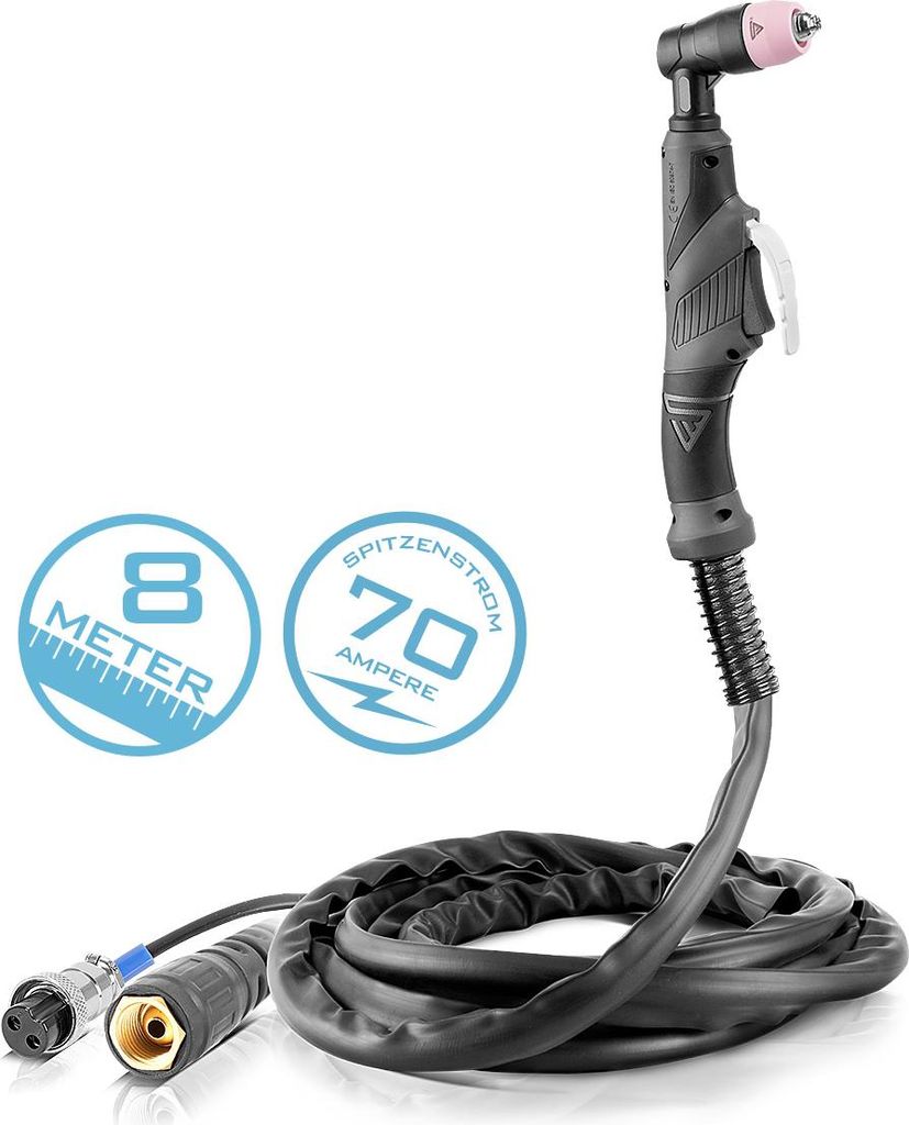 STAHLWERK Plasmaschneidbrenner AG-60 / SG-55 Schlauchpaket 8 Meter bis 70A