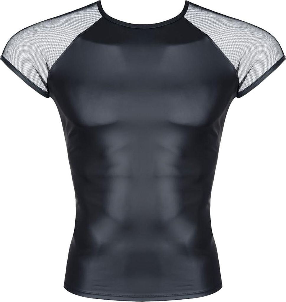 Regnes Fetish Planet Herren T-Shirt Männer Shirt mit Netz, schwarz, Gr. L