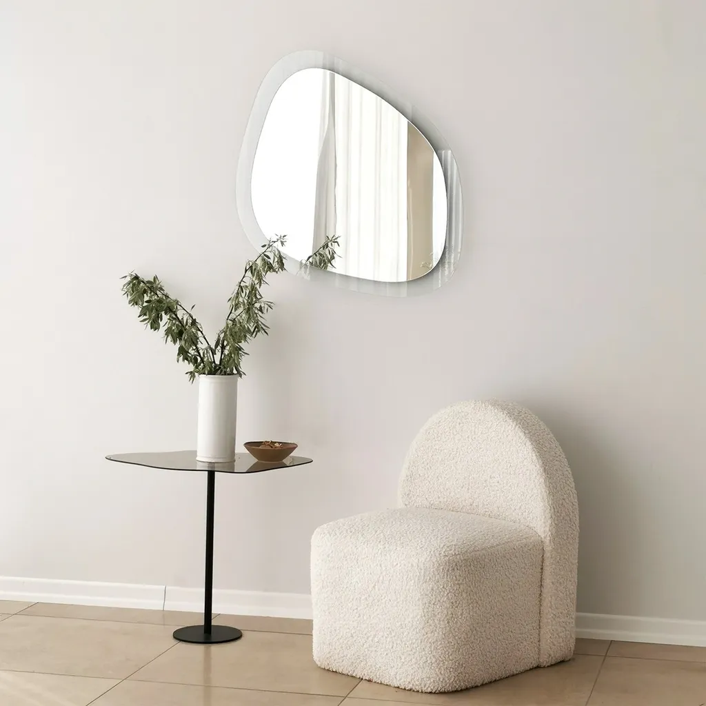 Miroir Aqua Soho Skye Decor en verre trempé transparent 67 x 85 cm