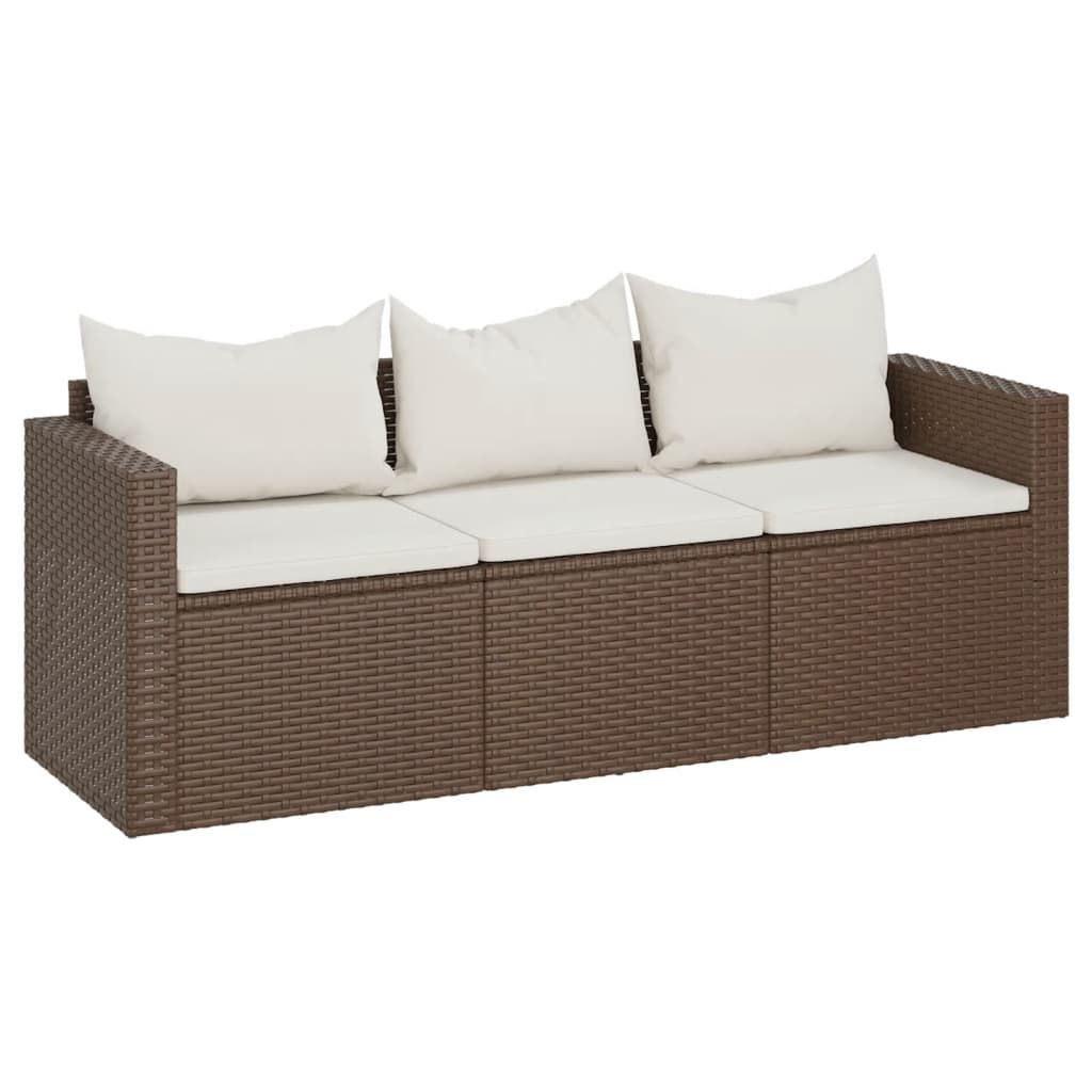vidaXL Gartensofa 3Sitzer mit Kissen Braun Kaufland.de