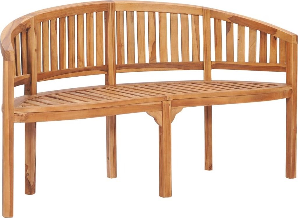 Bananenbank 151 cm Massivholz Teak Produktbild 