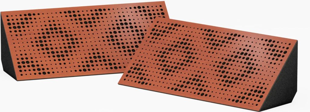 2er-Pack - Schmale akustische Eckbassfalle | Größe: 23 x 50 cm | Farbe: (Kirsche, REBAT-Horizont)