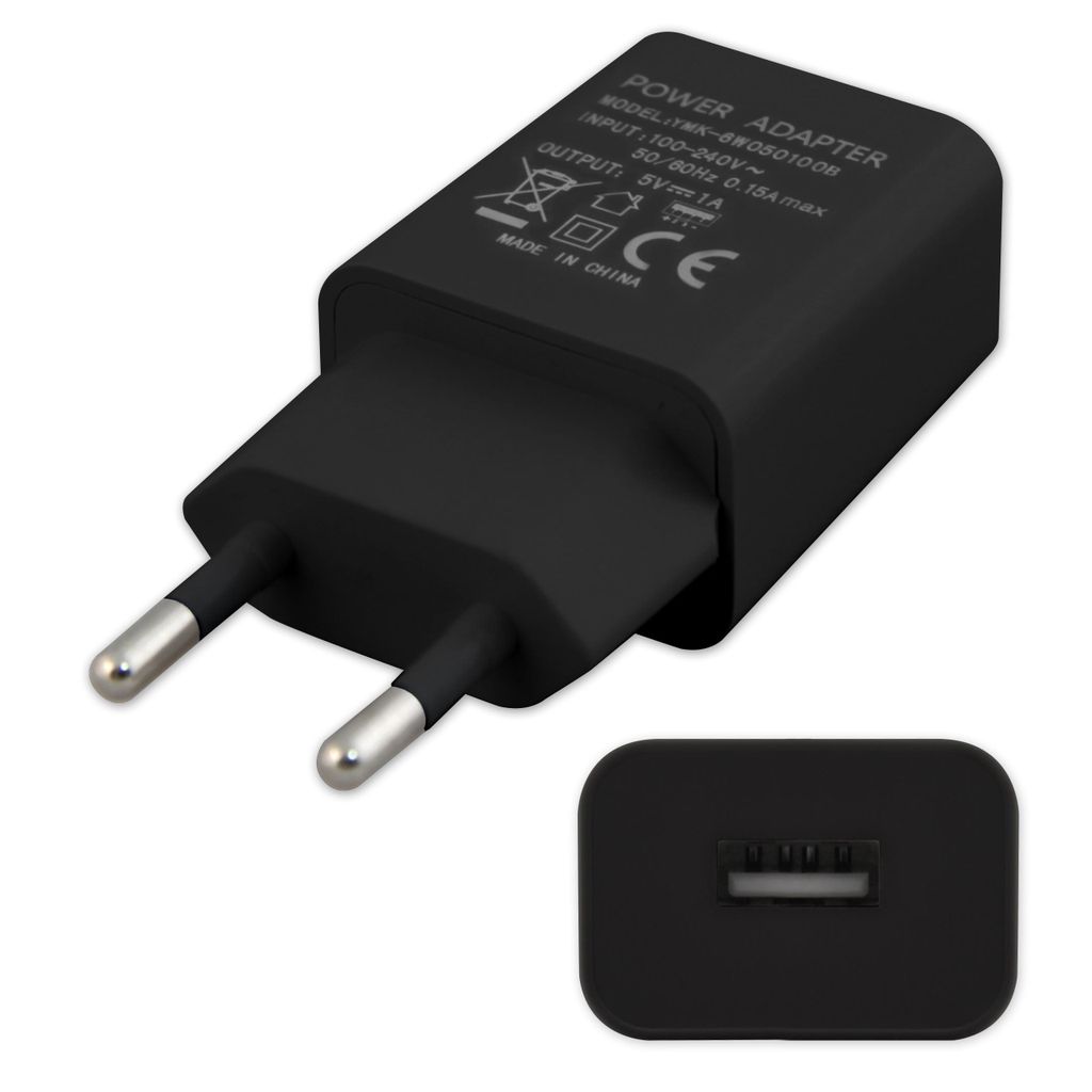 MasterLED USB Ladegerät Steckernetzteil 5V 1A DC Universal Netzadapter mit 1x USB Anschluss Schwarz
