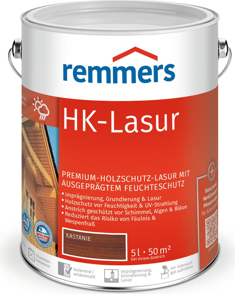 Remmers HK-Lasur 3v1 gaštan, 5 litrov, lazúra na drevo v Obrázok produktu 