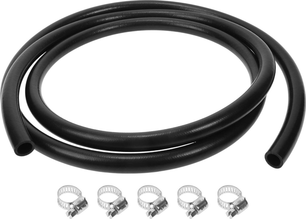 1 Set Kraftstoffleitungssatz Vakuumschlauch Automobil-Kraftstoffschlauch mit 5 Schellen 12ft 3/4" ID 1.14" OD Schwarz NBR Gummi