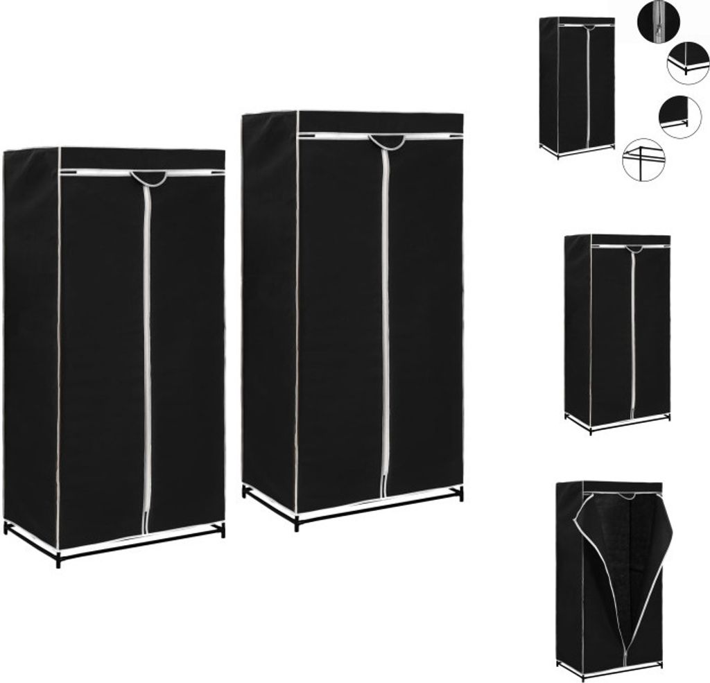 vidaXL Šatní skříně 2 ks černé 75×50×160 cm - Šatní skříně Obrázek produktu 