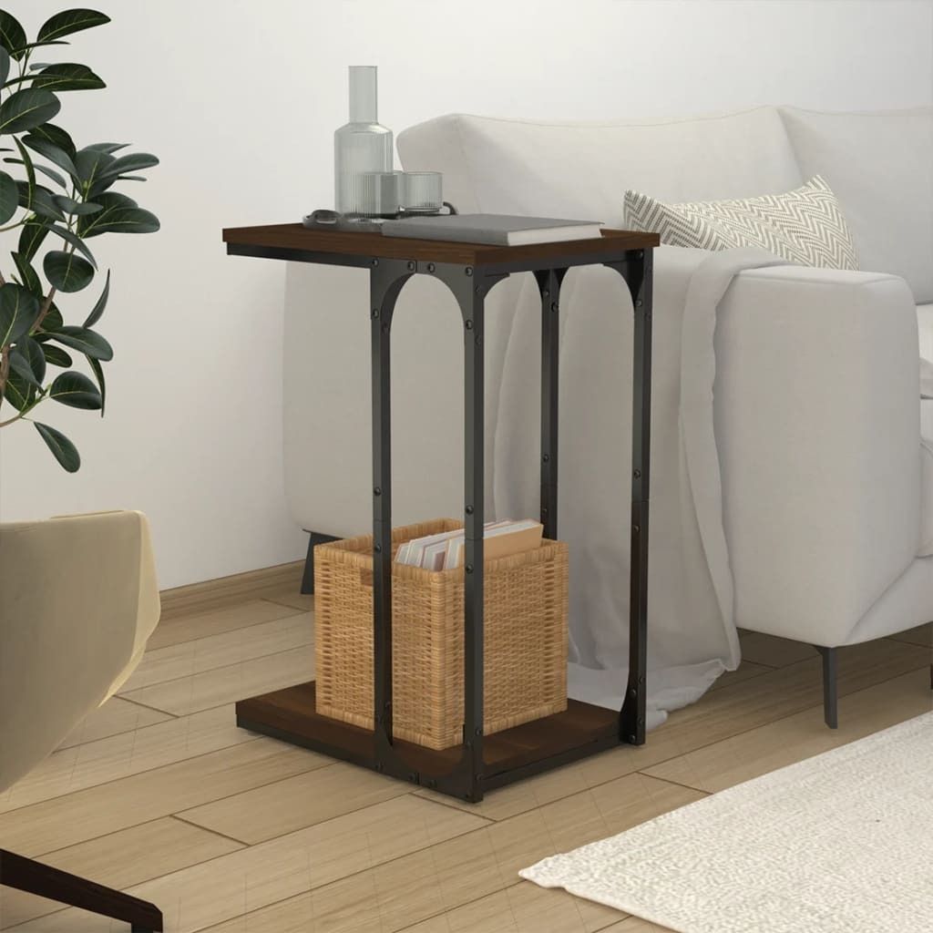 "im Angebot" Beistelltisch Braun Eichen-Optik 40x30x60 cm Holzwerkstoff - Kaffeetisch CC22217