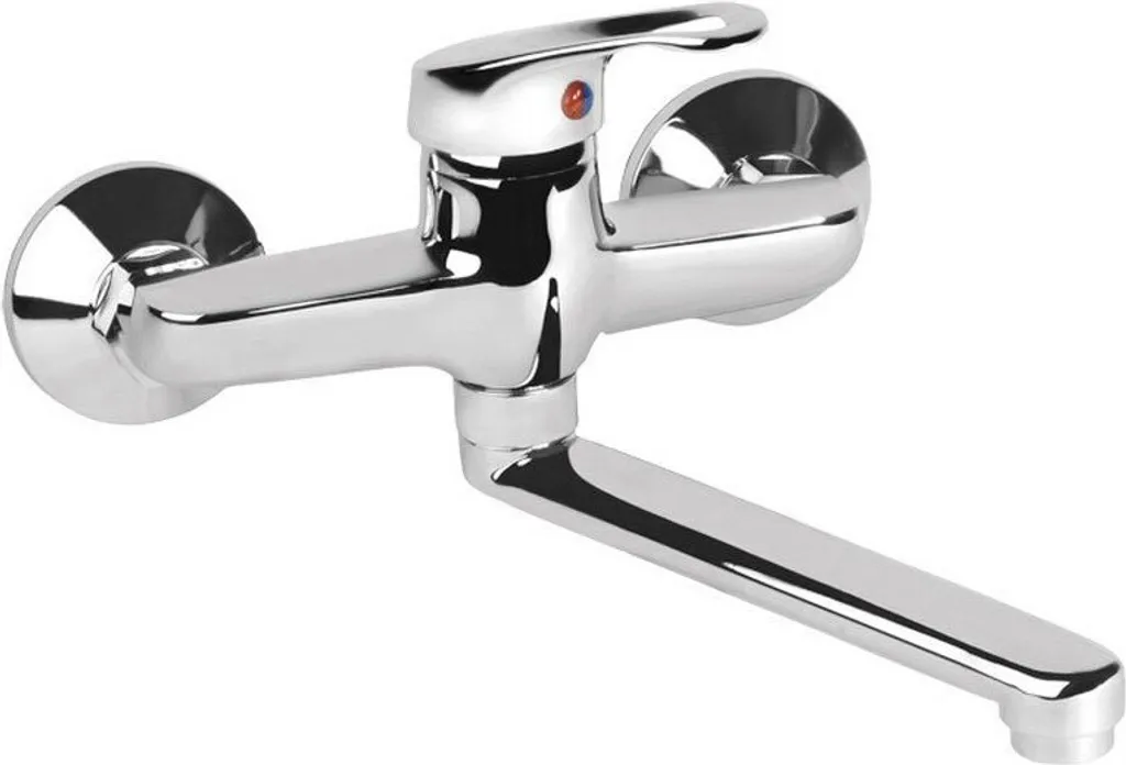 Miscelatore per lavabo/lavello Vittoria (72008), 100 mm, braccio diritto 20 cm, 35 m, cromo