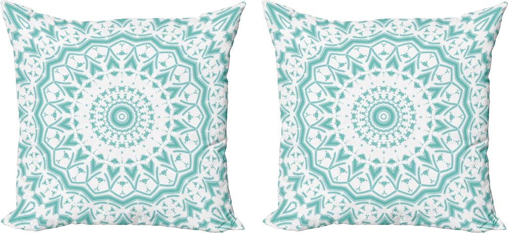 ABAKUHAUS Wasser Kissenbezug Set (2Stück), Mandala Tribal ethnischen Design Tie Dye Floral Blätter scheinen Design Bild Kunstdruck, 40 x 40 cm, M...