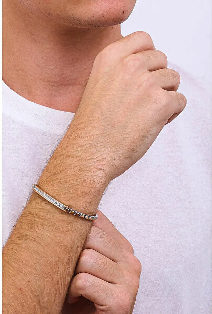 Elegante bracciale da uomo bicolore MLJ296 - 3