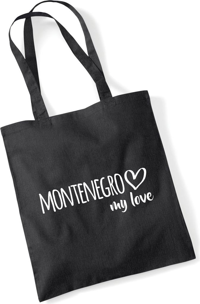 Huuraa Jutebeutel Monte my love 10 Liter Black Baumwolle Tasche Geschenkidee