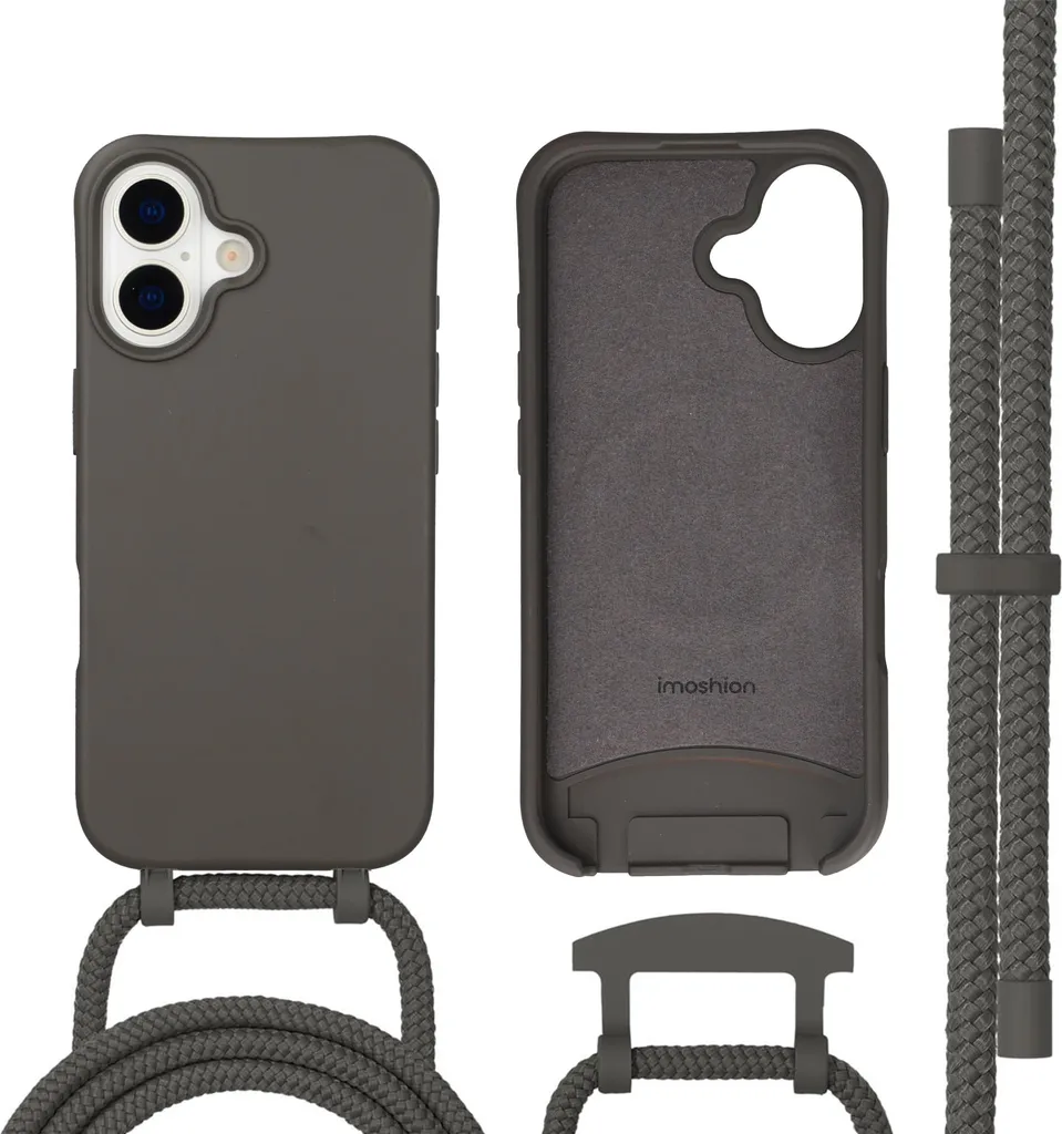 Cover MagSafe iPhone 17 iMoshion Color con Catena Removibile Nera