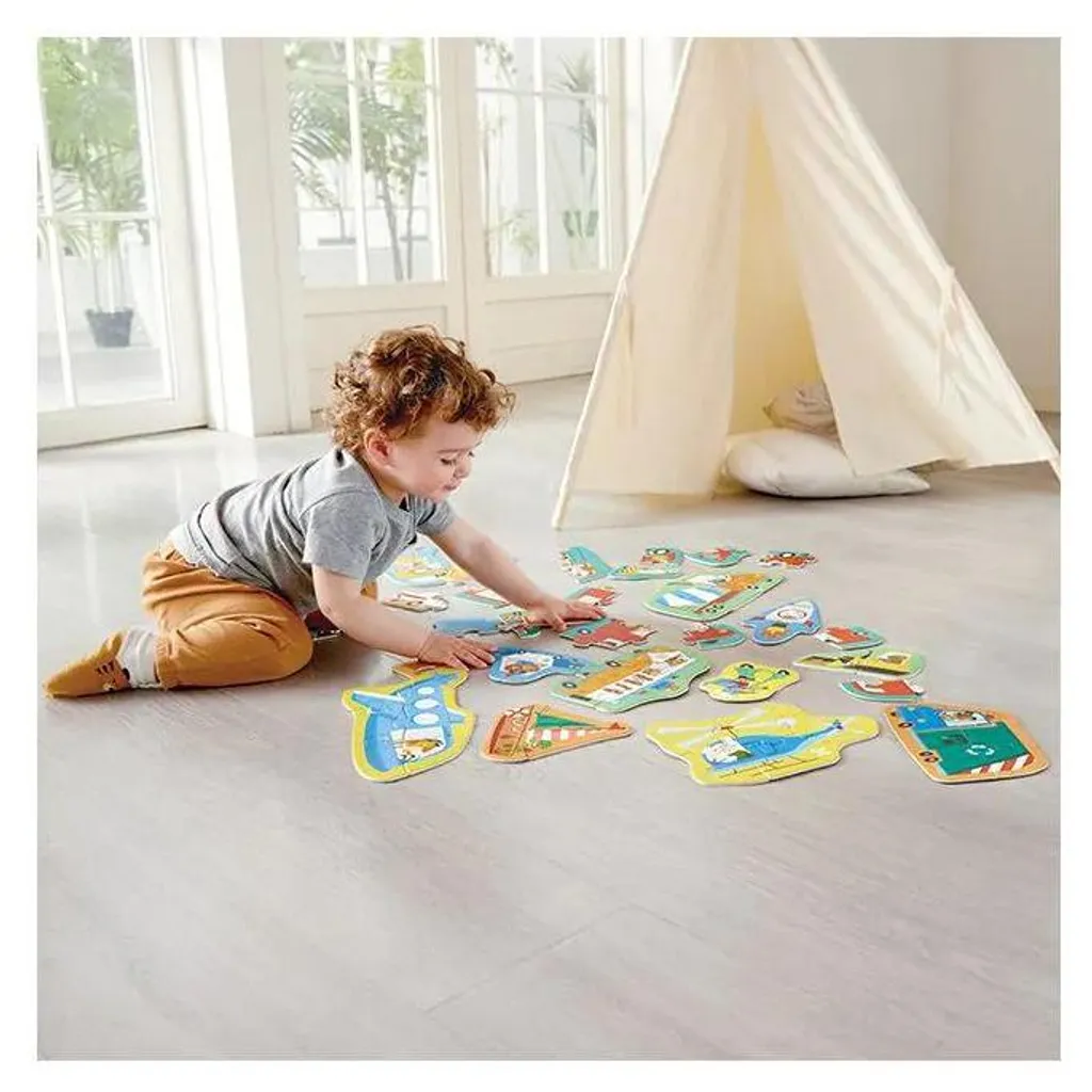 Puzzle en Bois Bébé Véhicules Hape - Développer la Motricité en Jouant
