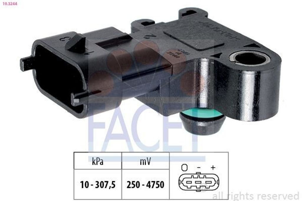 FACET Luftdrucksensor Höhenanpassung 10.3244 Ansaugkrümmer für FORD Fiesta Mk6 Schrägheck (JA8, JR8)