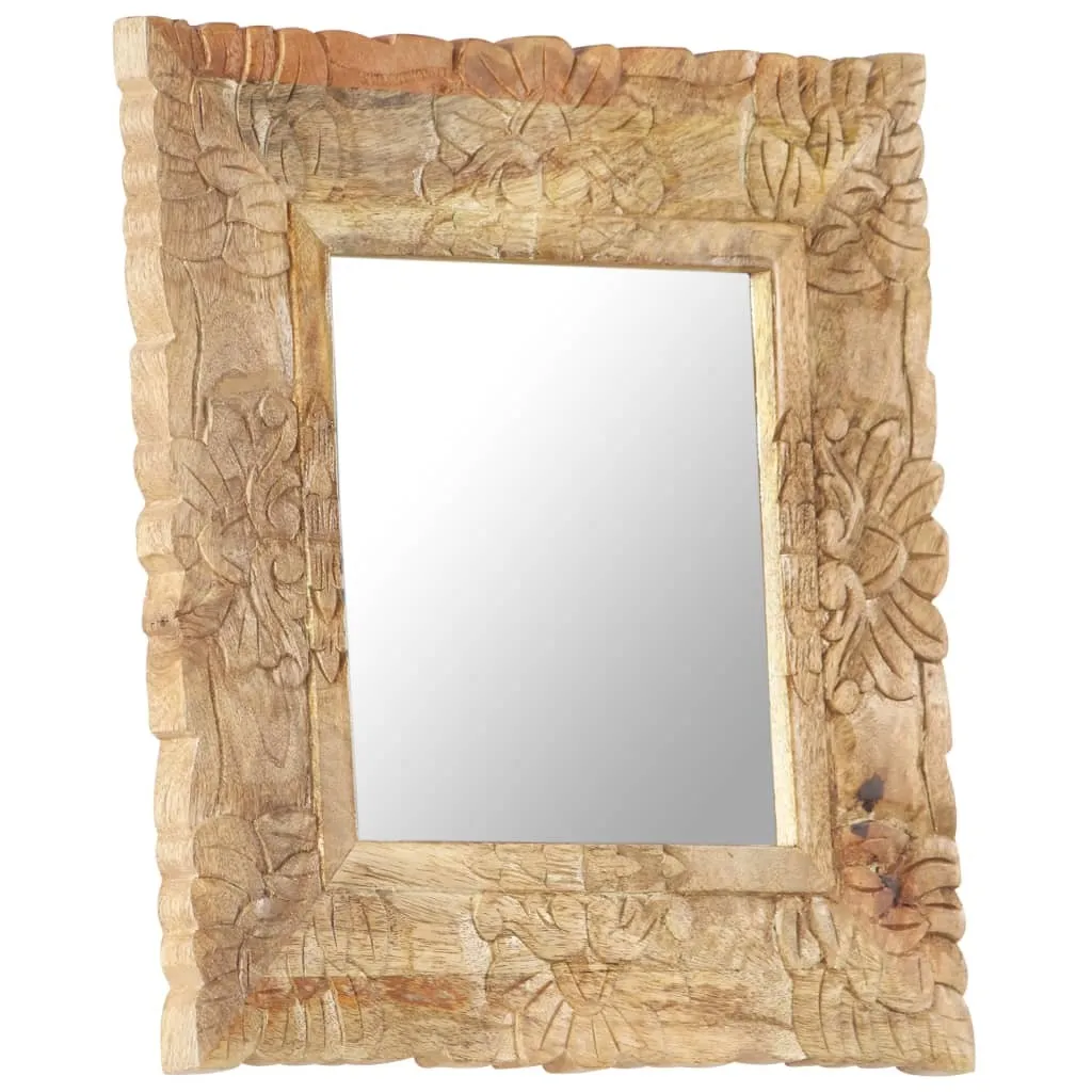 Miroir VidaXL 50x50 cm en Bois de Manguier Massif Style Industriel Chic