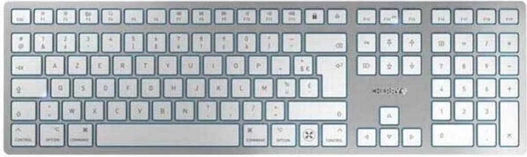 Clavier Bluetooth Cherry KW 9100 SLIM Argent avec Frappe Silencieuse