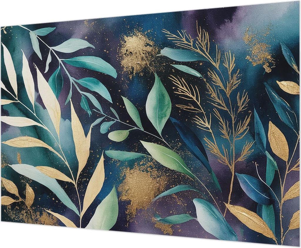 Wandtapete - Dekorative Tapete für Wohnzimmer - Tapetenfolie für Wanddekoration - 208x146 cm - Botanische Blätter