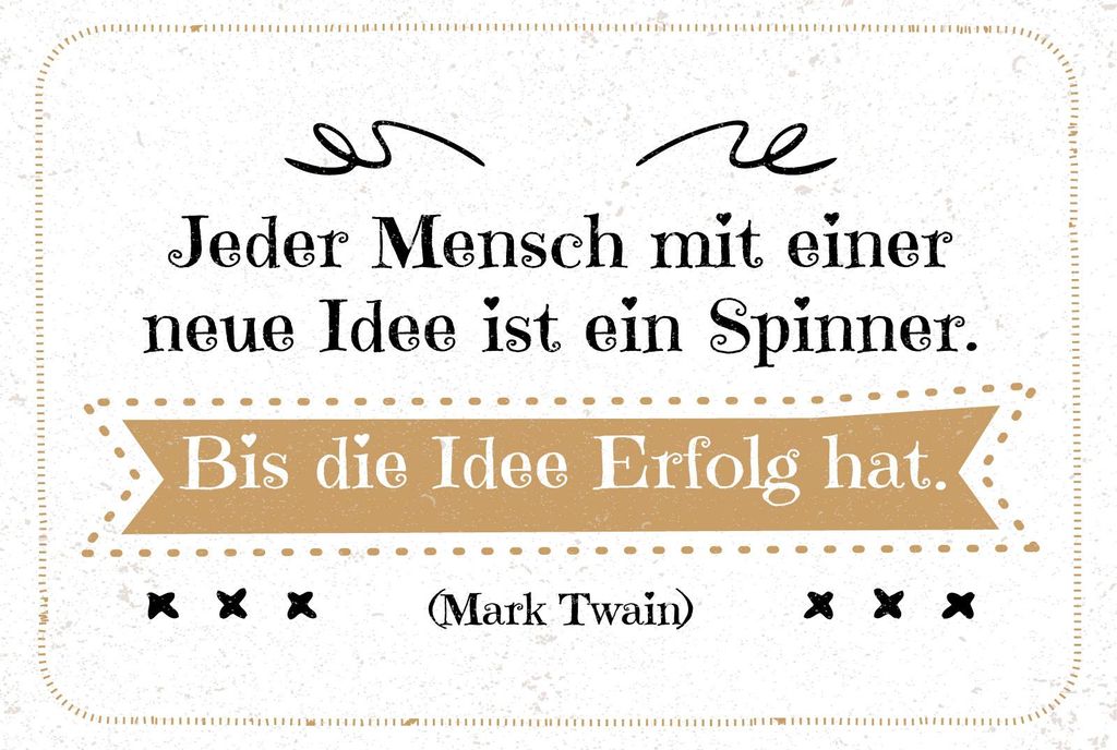 vianmo Blechschild 12x18 cm Zitat Jeder Mensch mit neuen Idee ist ein Spinner. Bis
