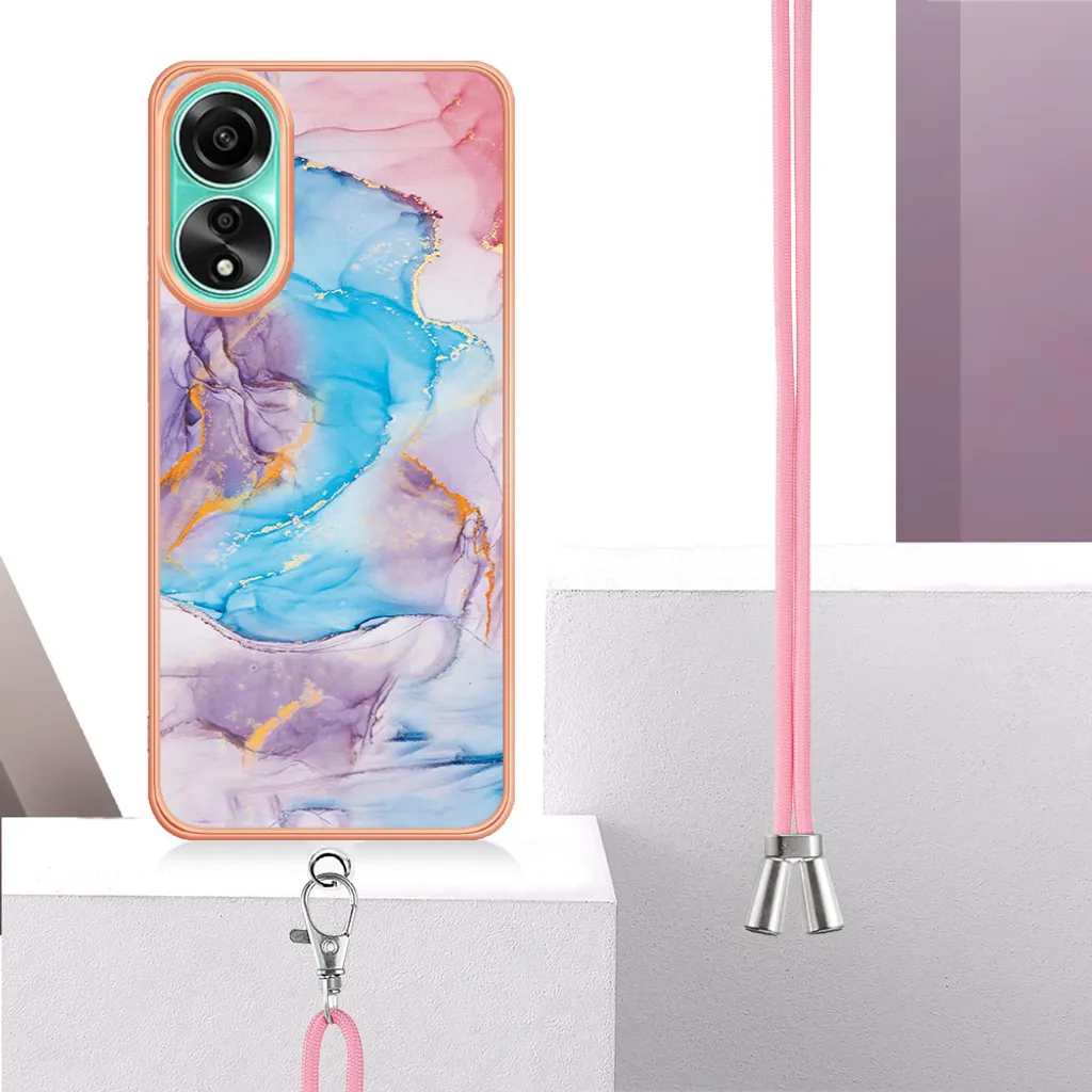 Custodia Oppo A78 4G con Cinturino Blu: Protezione TPU e Stile - 3