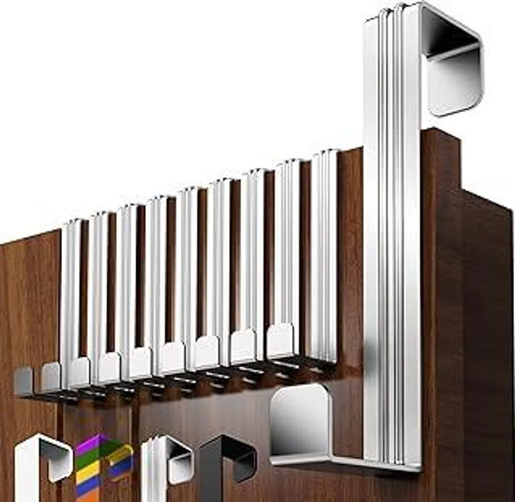 Menz Ganci Porta Acciaio Inox - Set 10 Pezzi Appendiabiti Salvaspazio