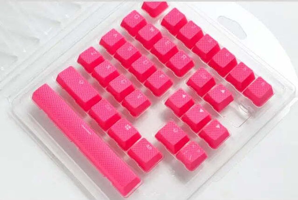 Ducky Pink 31-Tastenkappen-Set, Gummi-Hintergrundbeleuchtung, Double-Shot-US-Layout, mechanische Tastaturkappen