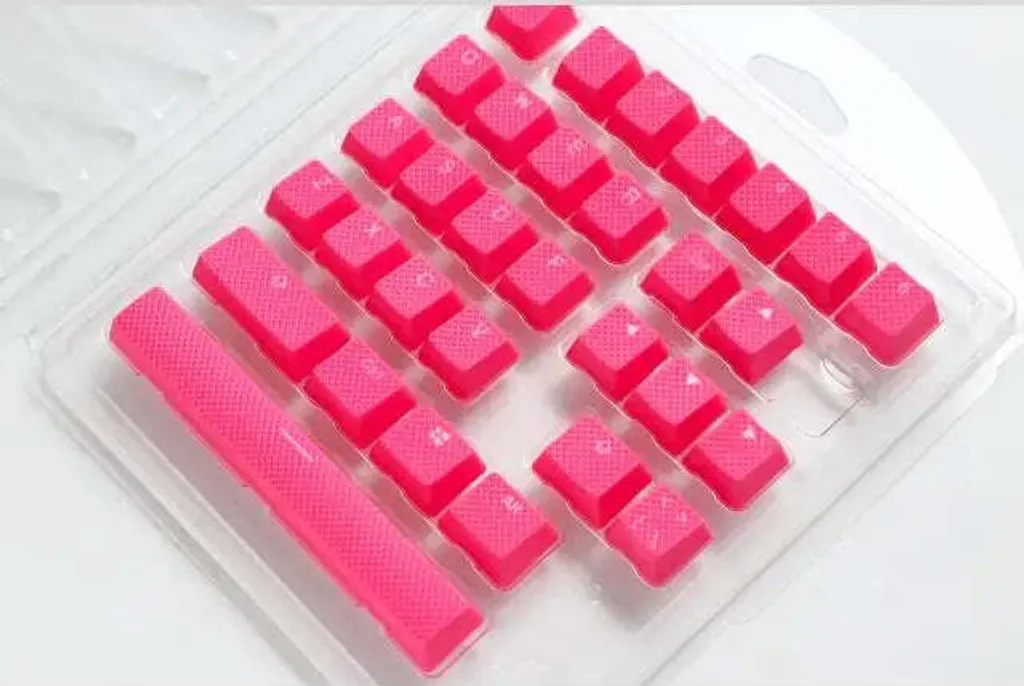 Housses de Clavier Mécanique Ducky Pink 31 en Caoutchouc Rose Grip US