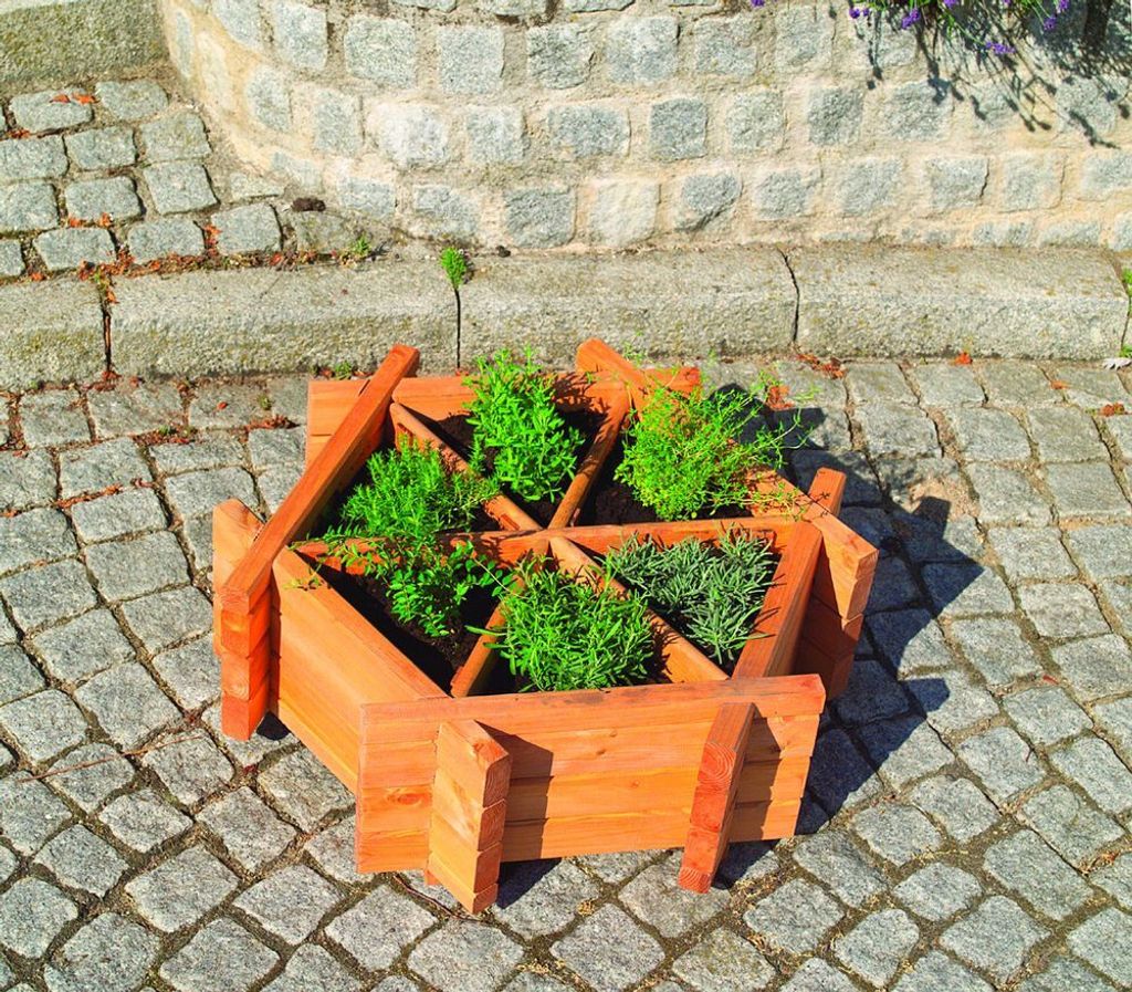 Kräuterhexagon 'Eva' Promadino Pflanzkasten Holzbeet Kräuter Pflanzen Holz Beet