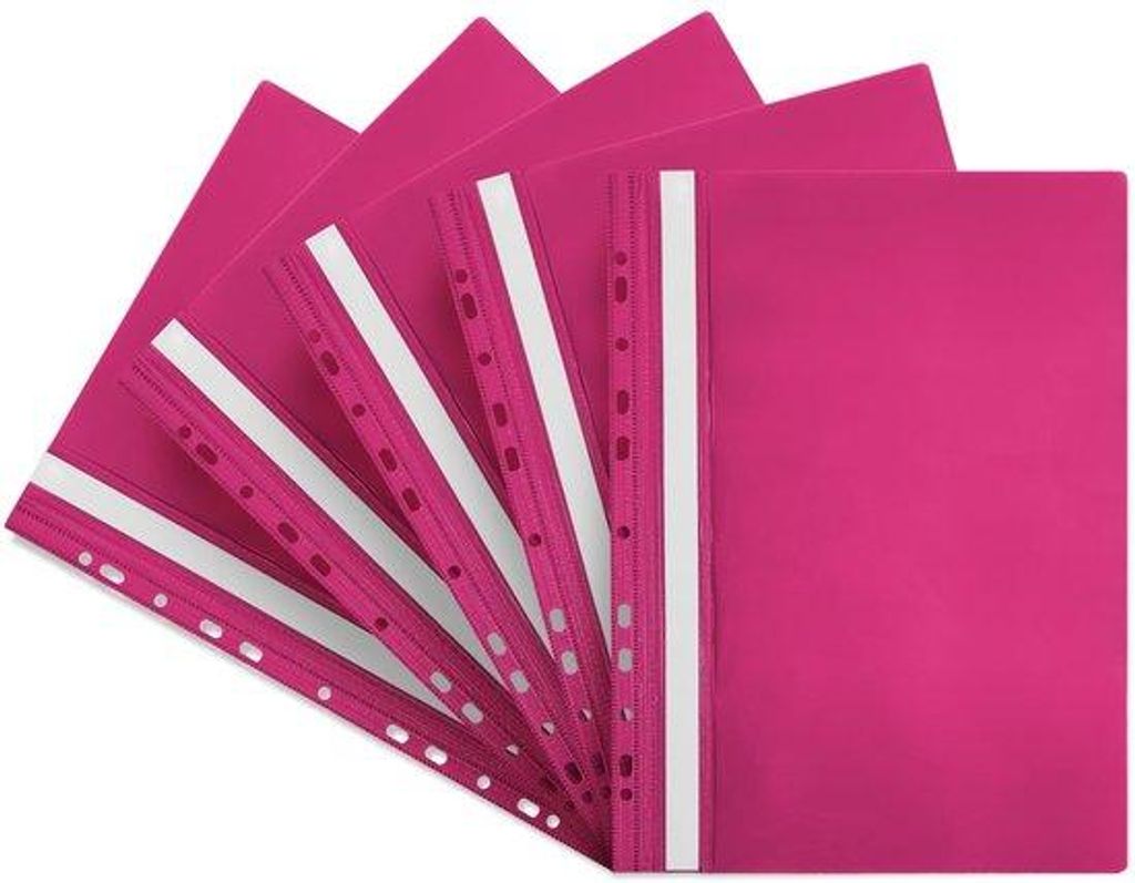 Kunststof losbladige ringband roze A4 met perforatie voor schoolkantoor