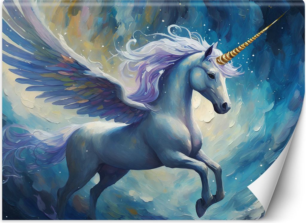 Vlies fototapete Blaues Einhorn 100x70 cm Feeby Blau inkl. Kleber einfache Montage