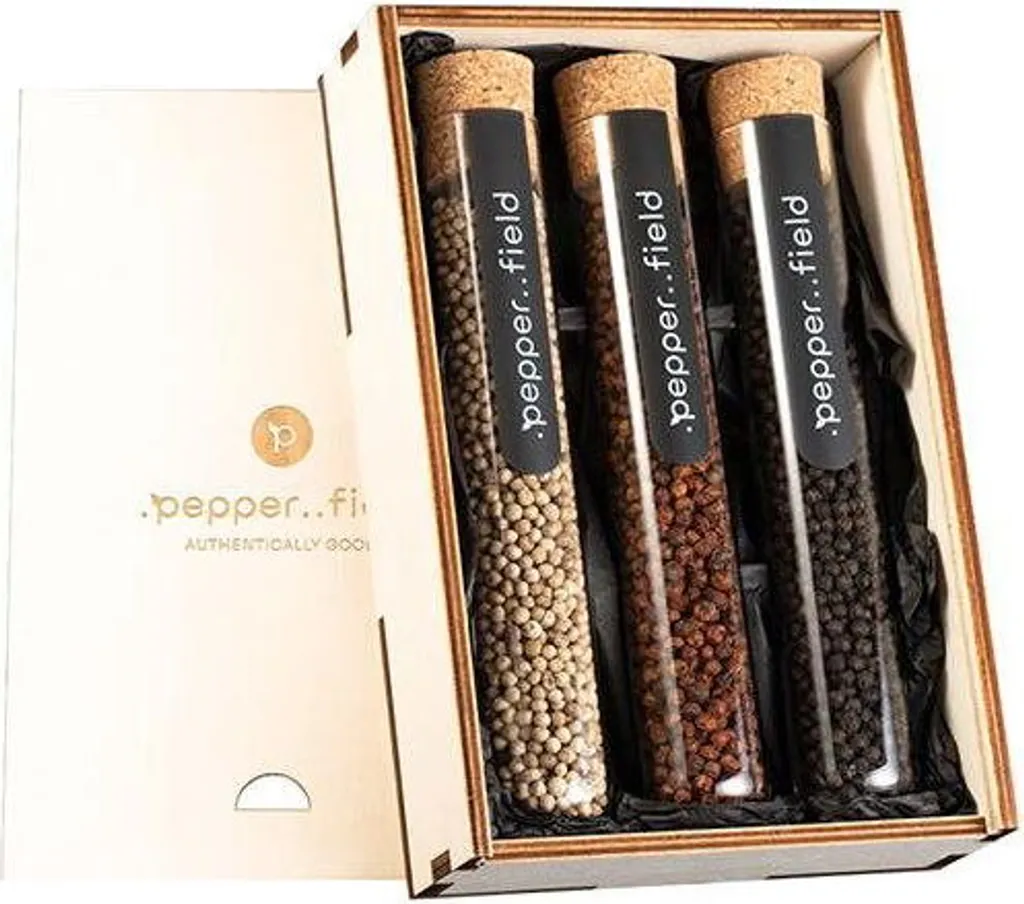 Idée Cadeau Gourmet : Coffret 3 Éprouvettes Poivre et Champignons