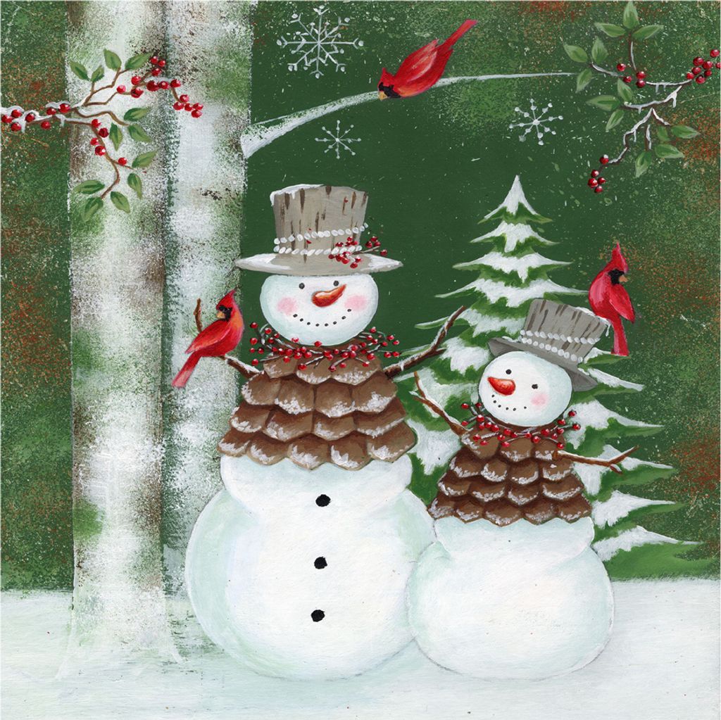 PAPSTAR Weihnachts-Motivservietten "Forest Snowmen" 20 Stück