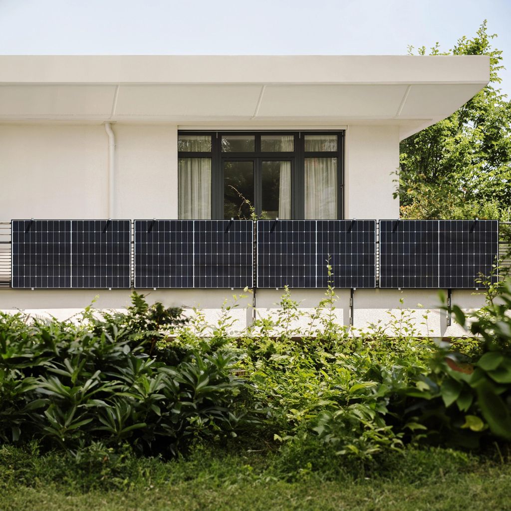 1800 Watt, Balkon, Bifazial Komplettset, Balkonkraftwerk, bifazial, Germany 10m Anschlusskabel, Hoymiles HMS-800W