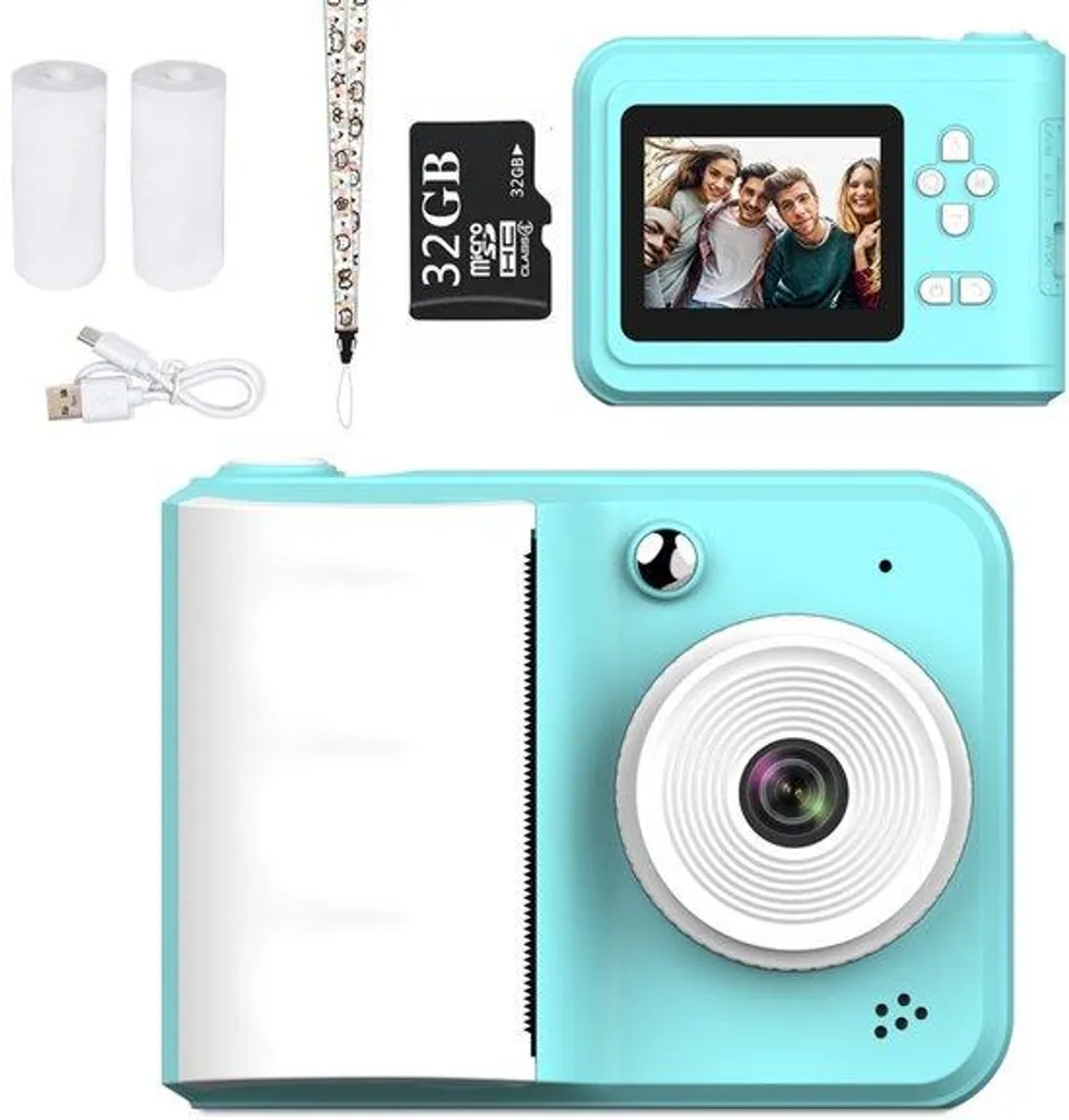 Caméra photo numérique enfant avec impression papier et mémoire de 32 Go