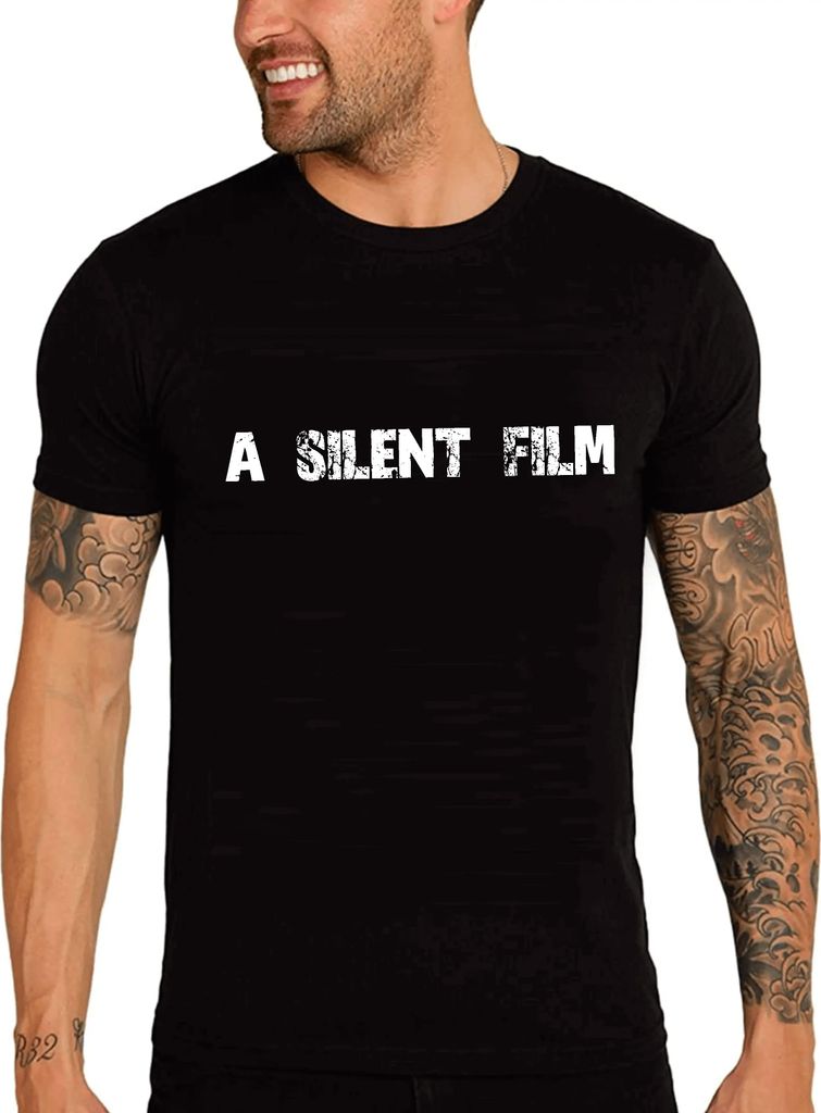 Herren Grafik T-Shirt Ein Stummfilm – A Silent Film – Öko-Verantwortlich Vintage Jahrgang Kurzarm Lustige Druck Geburtstag Geschenk Mann
