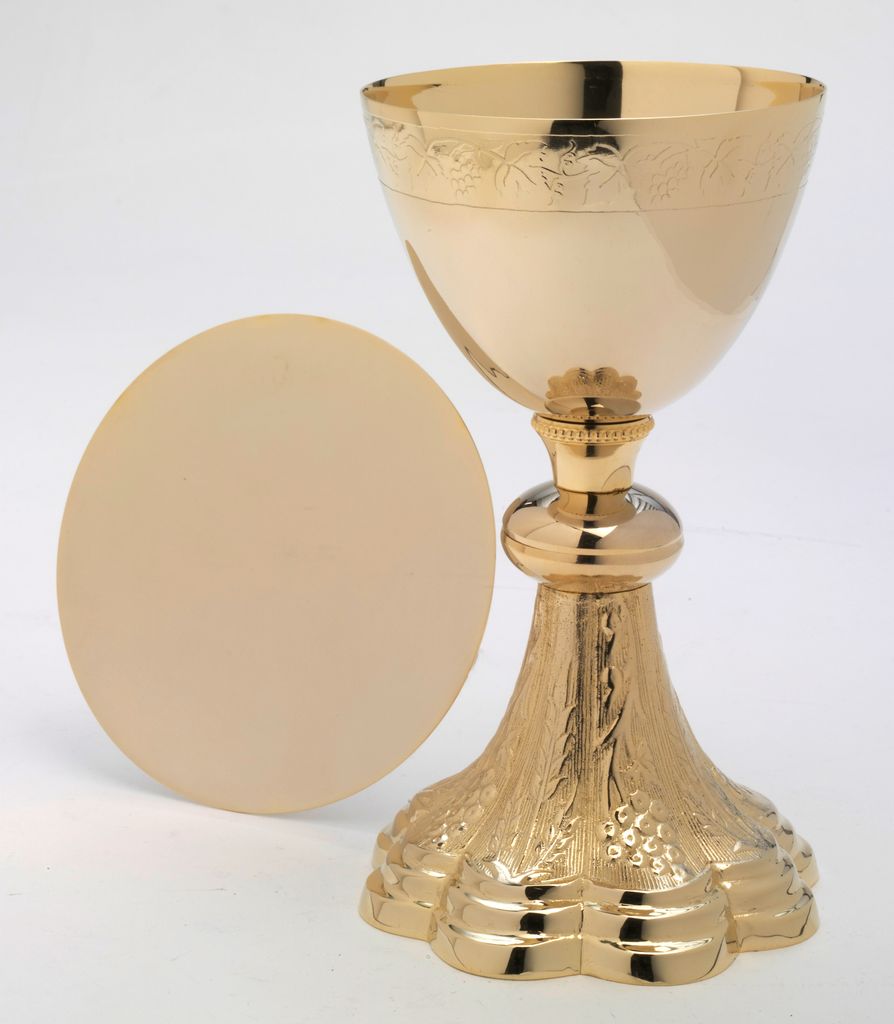 Kelch mit Patene vergoldet Höhe 21,5 cm