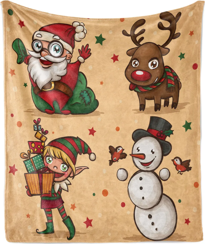 Coperta Natalizia Pile Flanella ABAKUHAUS 175x230 cm - Morbida e Calda