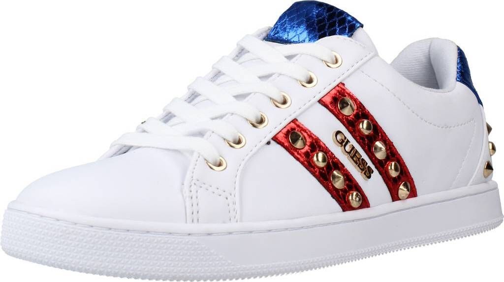 Guess Rassta Frauen Schnürung Stud Turnschuhe Weiß Mar e Rot – undefined / Weiß Marineblau Rot