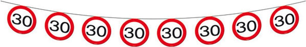 Verkehrsschild 30 Wimpelkette 12m