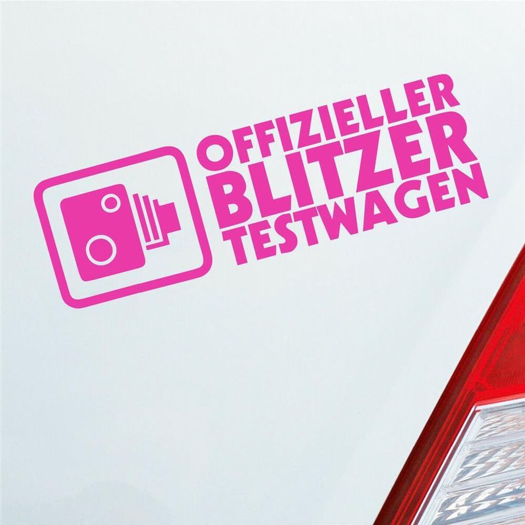 Auto Aufkleber Offizieller Testwagen Tuning Racing 15x5 cm Pink Sticker Heckscheibenaufkleber