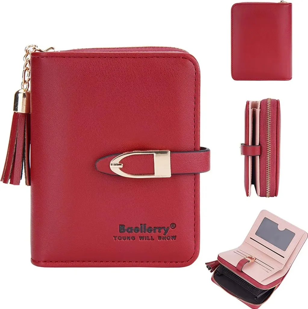 Portafoglio Baellerry Zaina Rosso KP36059 - Elegante Vera Pelle PU per Donna