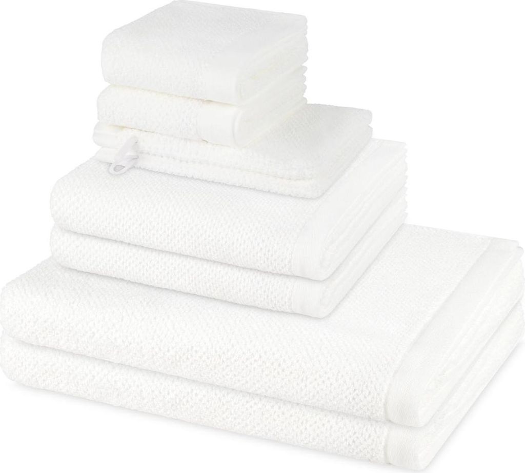 Möve Bliss 2 X Wasch- 2 X Gäste- 2 X Dusch- 2 X Handtuch im Set Extra weich und hautfreundlich, Perlstruktur mit Massageeffekt, Moderner breiter ...