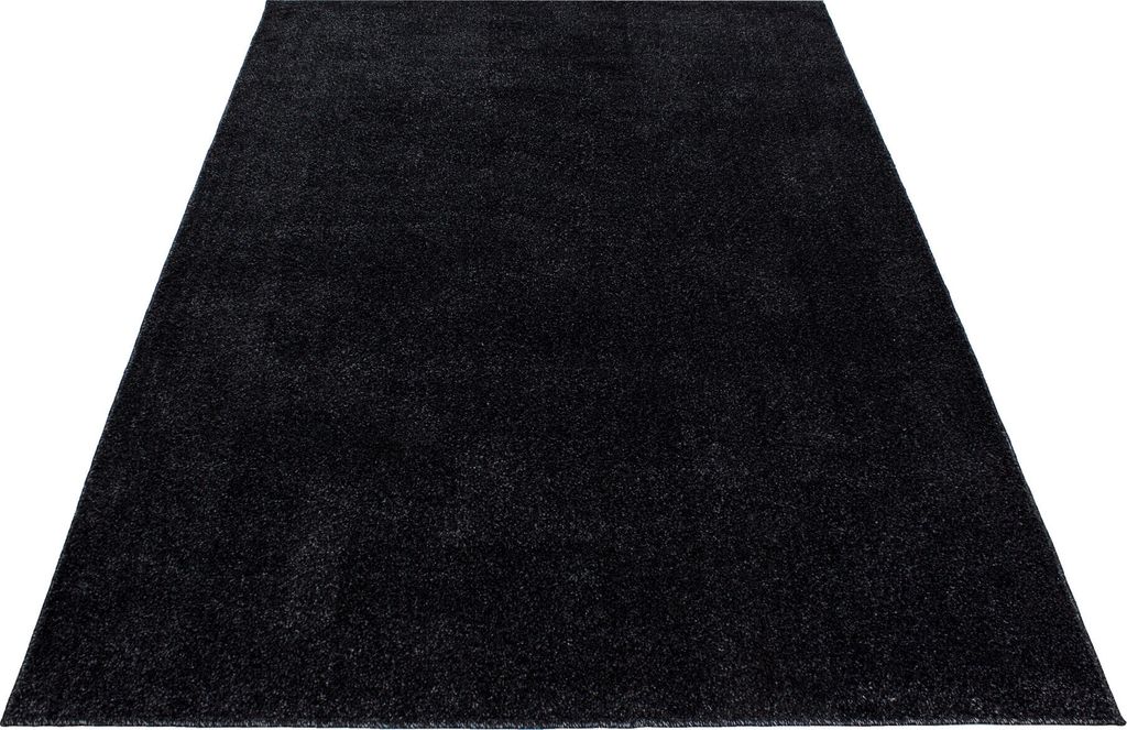 Kurzflor Teppich Wohnzimmer Anthrazit 200x290 Rechteck Produktbild 