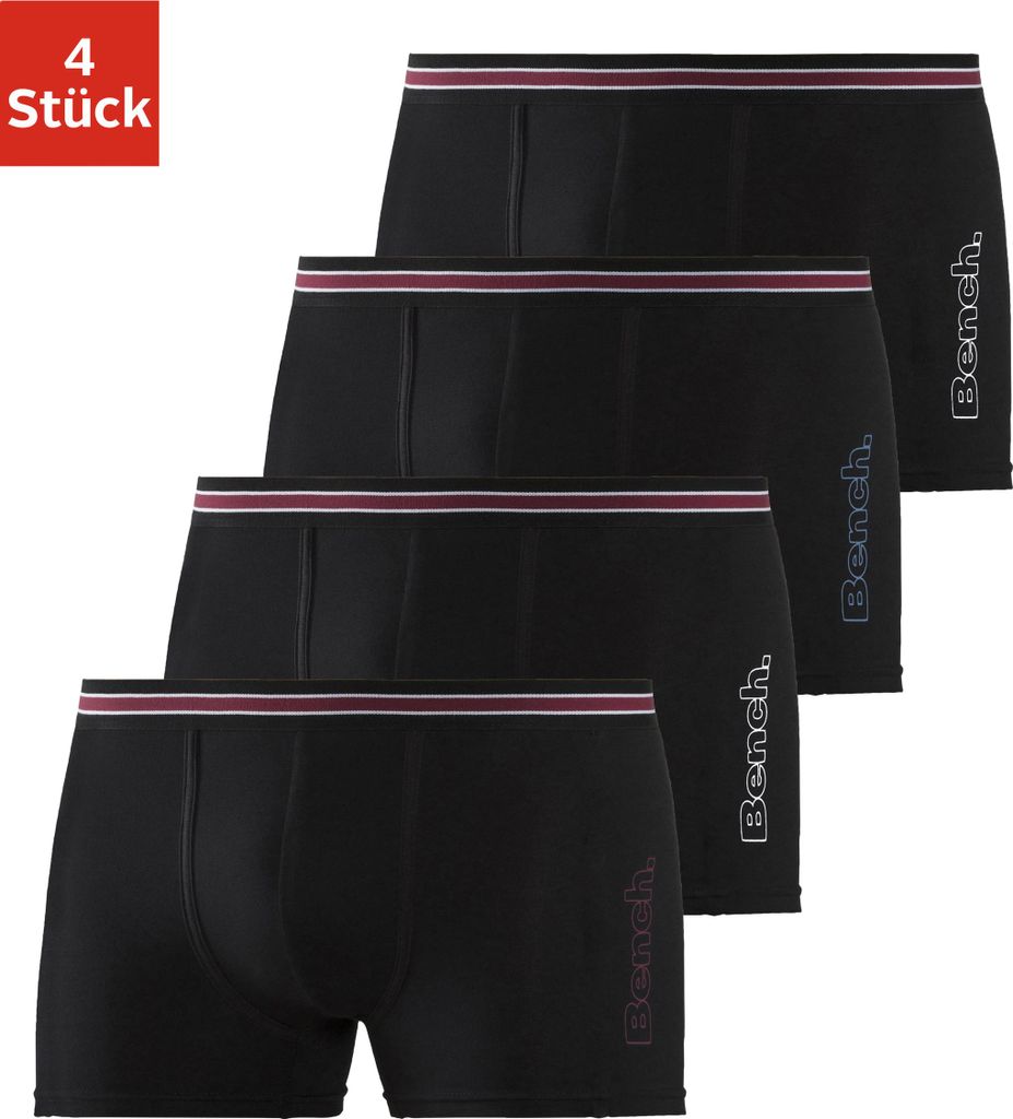 Bench Boxer Boxershorts für Herren 4 -teilig schwarz Größe L