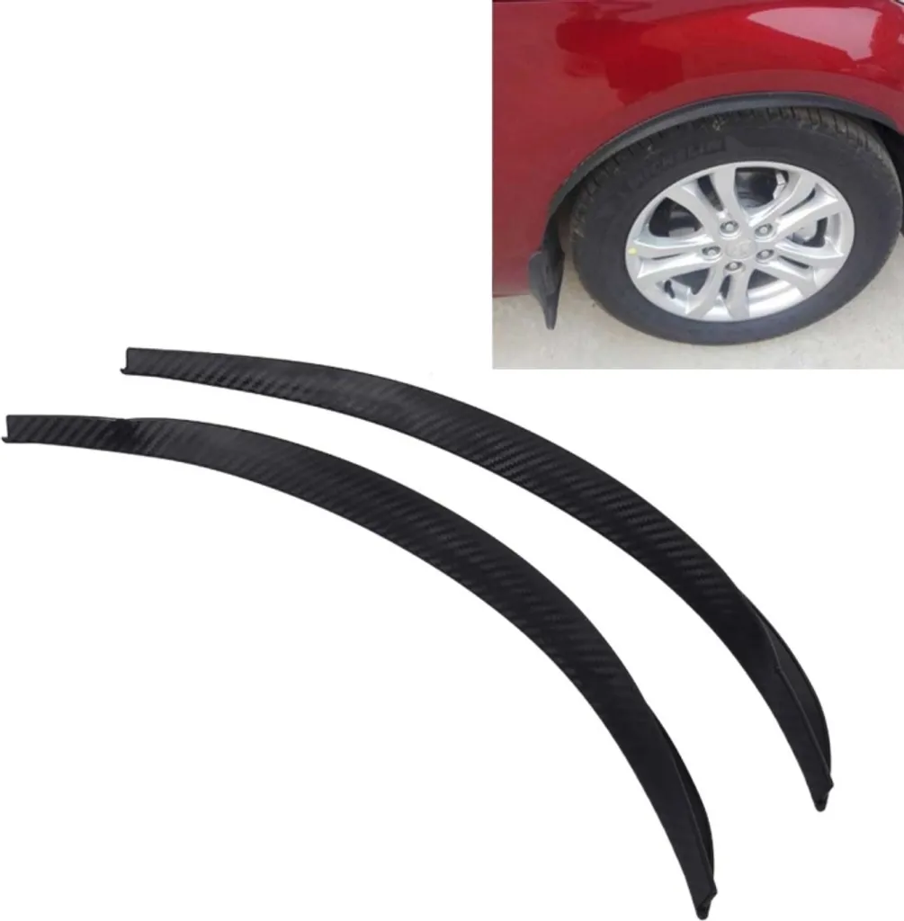 2x Parafanghi Adesivi 45cm Gomma Nera | Protezione Ruote Auto Universale