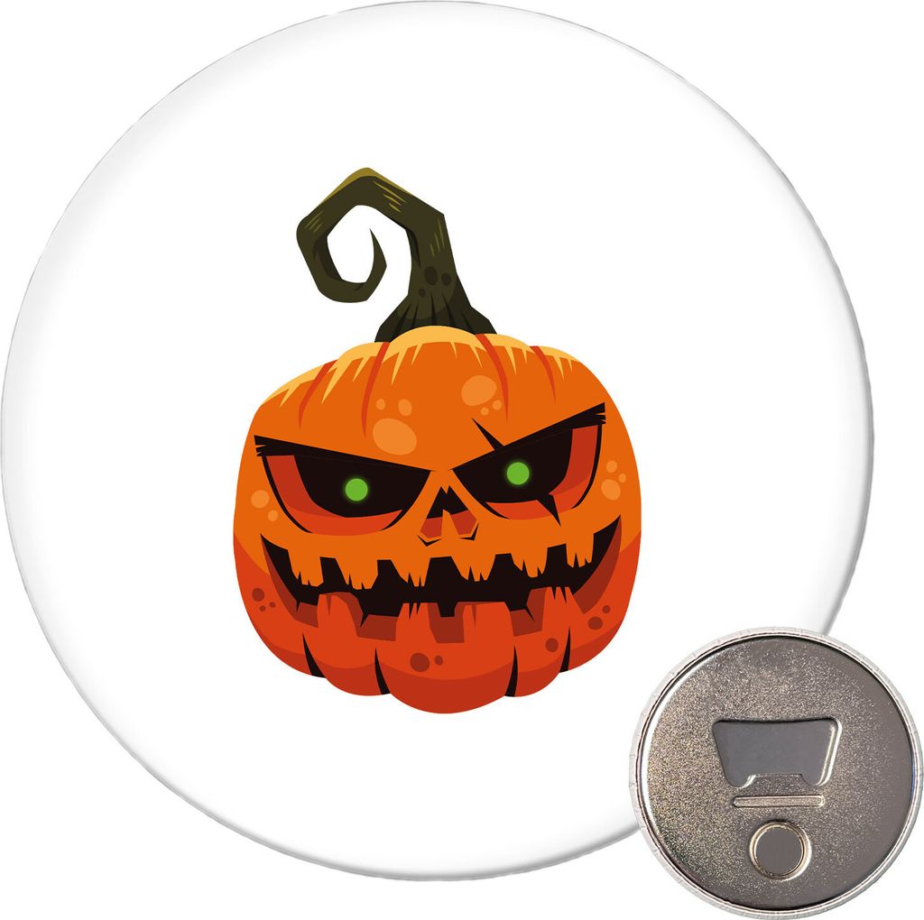 Huuraa Magnet Halloweenkürbis Kürbis 59mm Kühlschrankmagnet rund Flaschenöffner Geschenkidee
